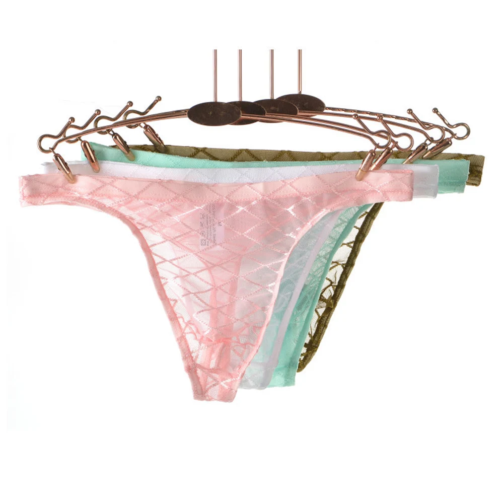 

Стринги с ромбовидным принтом, мужские стринги для ночного использования, применимо для ночного белья, высокая эластичность, дизайн с низкой талией для ночного ношения