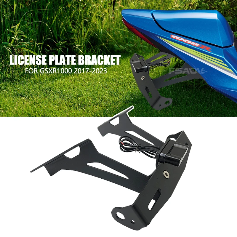 

For Suzuki GSXR1000 License Plate Holder Bracket GSXR 1000 GSX-R1000 2017-2023 Motorcycle Rear Tail Tidy Fender Eliminator Kit