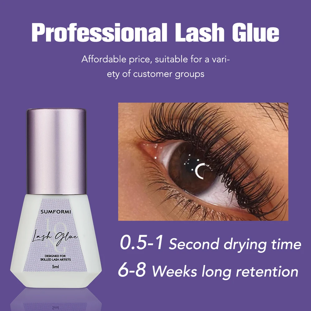 Gollee 5ml 0.5 Second Fast Drying Strong False Eye Lash Extension Glue Adhesive Retention 5-7 Weeks Low Smell Mink Eyelash Glue