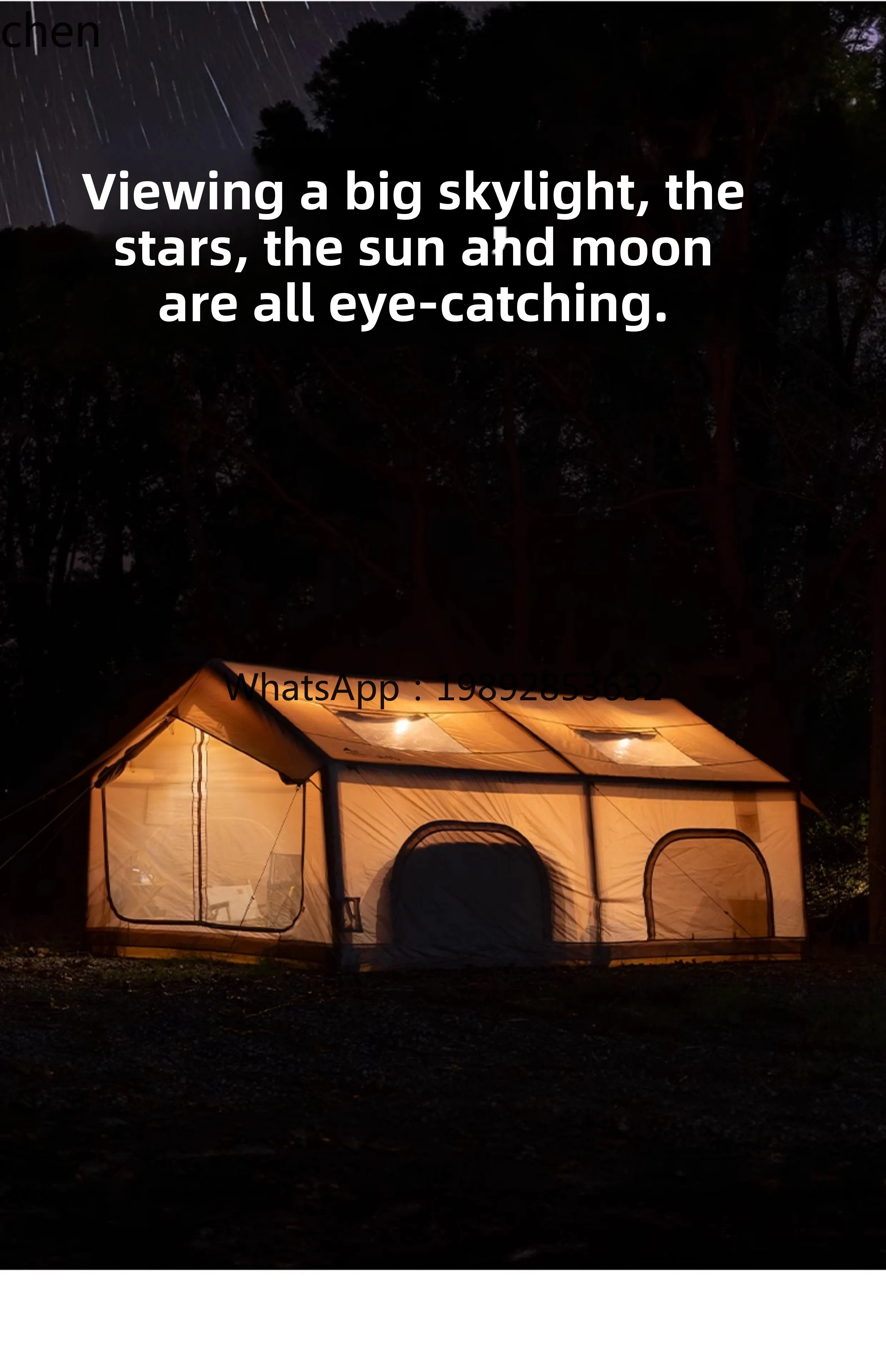 Starry Sky 16 Flat Automatic Inflatable Tent Outdoor Camping Overnight Rainstorm Protection Two Rooms and One Living Room