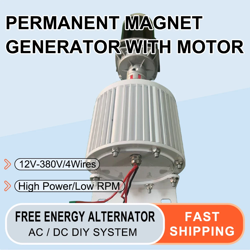 Free Energy Generator 10KW 30KW 40KW Permanent Magnet Generator With Variable Speed Motor Home Appliance Camping 230V Dynamo DIY
