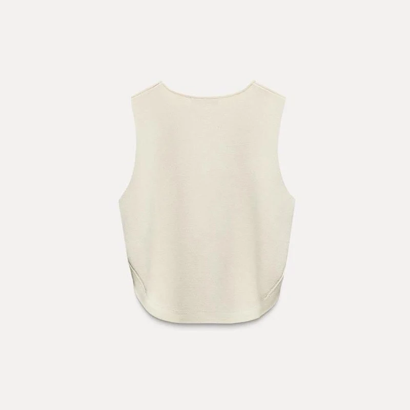 Gilet rond Ne Svel pour femme hiver Faion bouton côté ort haut aiguille plate Workmanip fibre de polyester 2024 automne C...