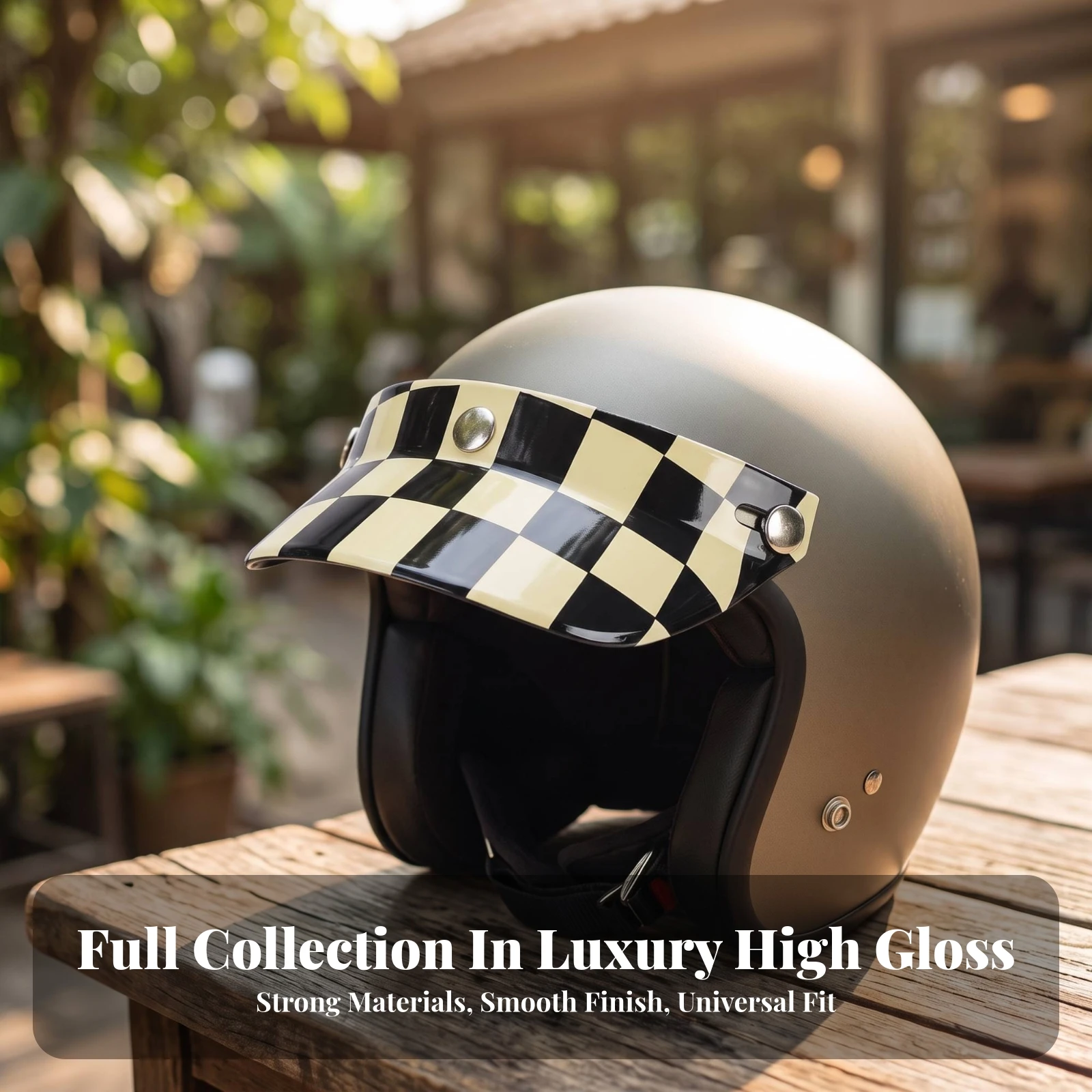 Motorcycle Helmet Visor with Snaps Vintage Duckbill Visor Duckbill Peak Glossy Visor Classic for Motorcyclists, Half Helmets