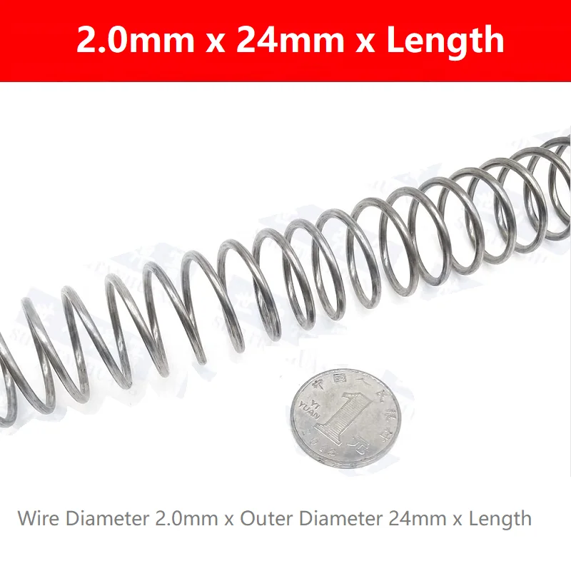 304 Stainless Steel Return Spring, compressed spring ,Wire Diameter 1.8~2.0mm, Outside Diameter 10 ~ 25mm, Length 120 ~ 200mm