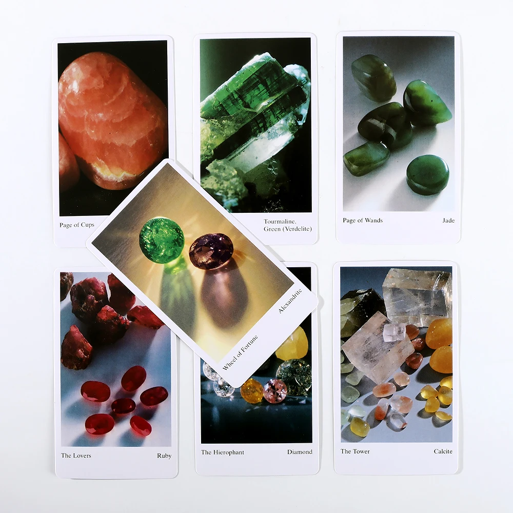 10,3*6cm - De Tarot van edelstenen en kristallen 78 stuks Vintage 1996 Tarot Deck