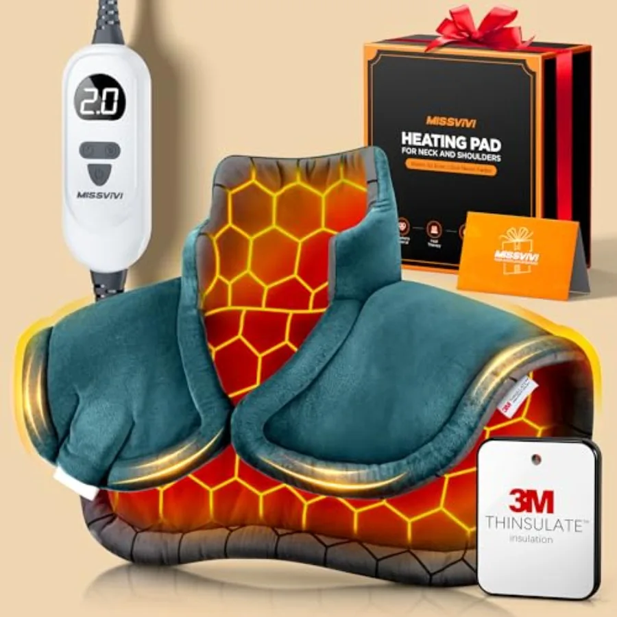 

Graphene-Infused Weighted Heating Pad, Effective Pain Relief Instant Heating Pads for Neck and Shoulders and Back, Ergonomic He