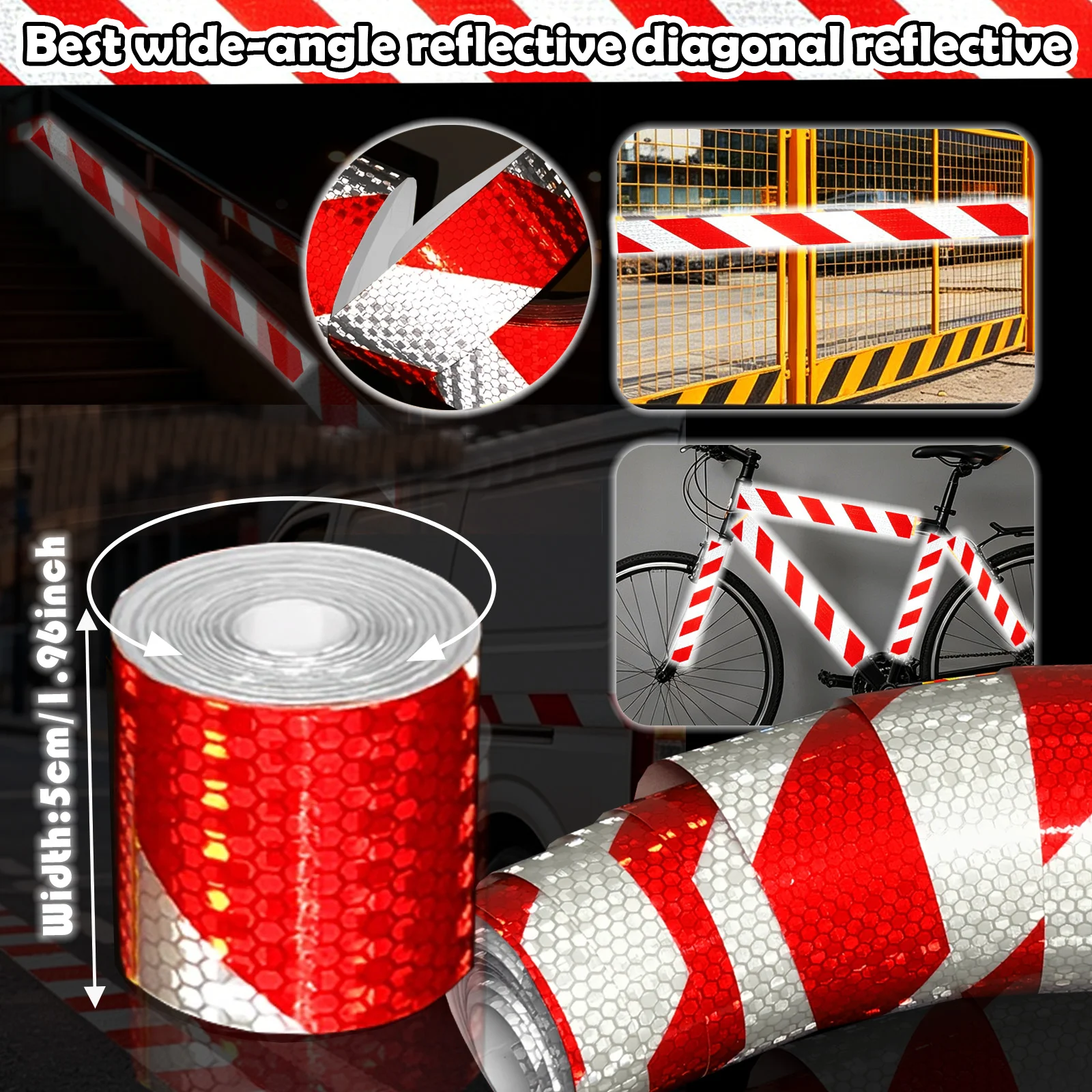 Twill Car Reflective Tape Auto Safety Warning Sticker Reflector Protective Tape Strip Film for Trucks Auto Motorcycle