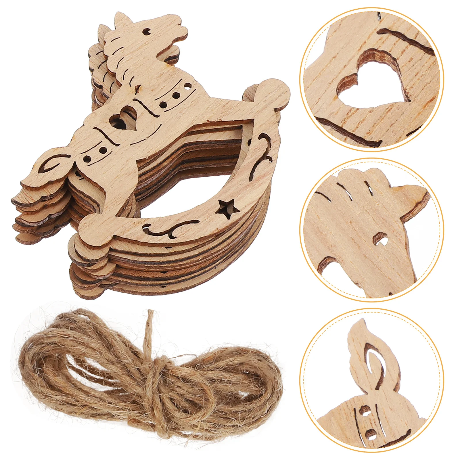 

20pcs Wooden Hanging Ornaments Natural Wood Slices For Christmas Tree Decor Diy Craft Rustic Party Wedding Decoration