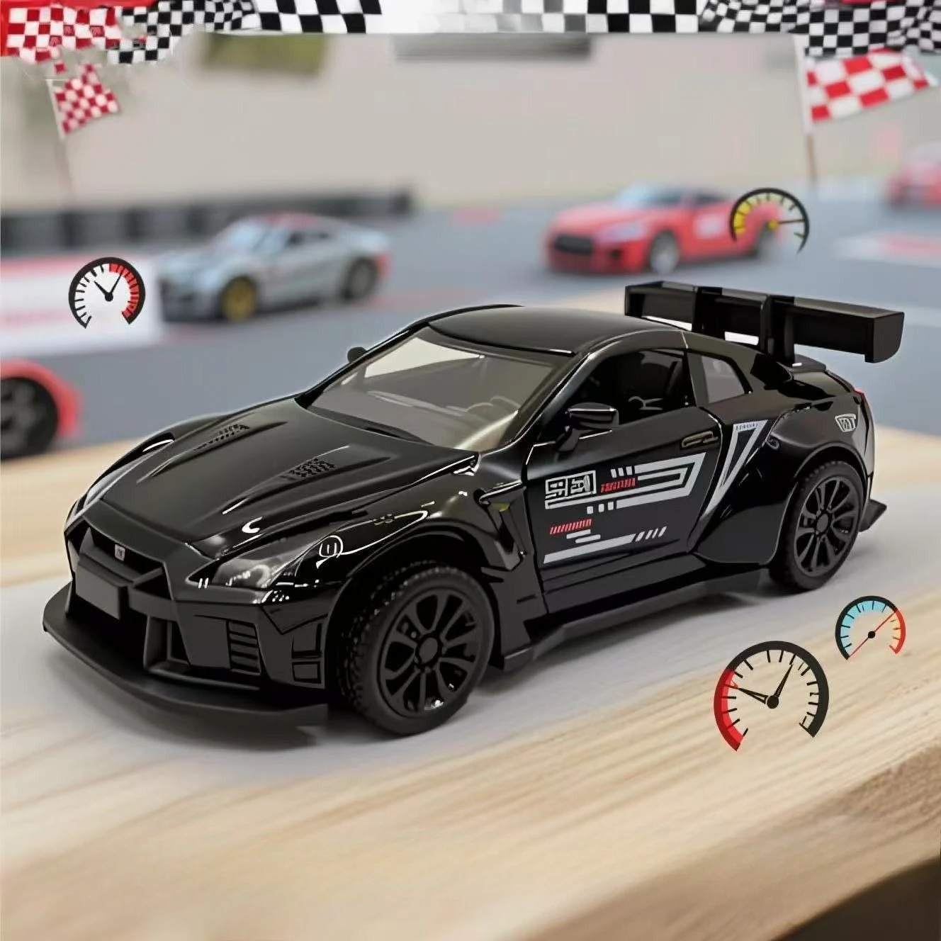 1:36 Mini GTR modelo de coche de aleación fundida juguete de carreras/colección de regalos para niños artículo decorativo/embalaje de espuma. Entrega rápida