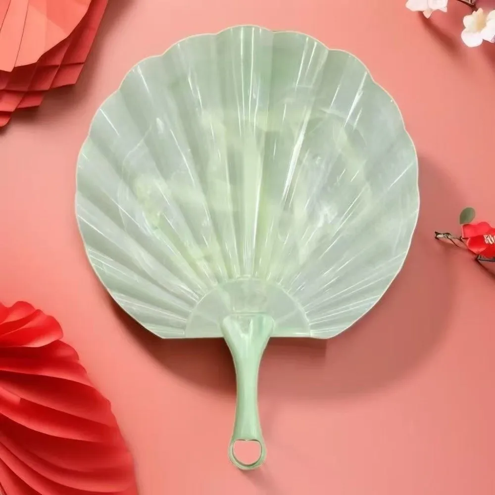Gift Plastic Hand Held Fan Imitation Shell Traditional Chinese Chinese Style Fan Summer Cooling Fans Photography Props