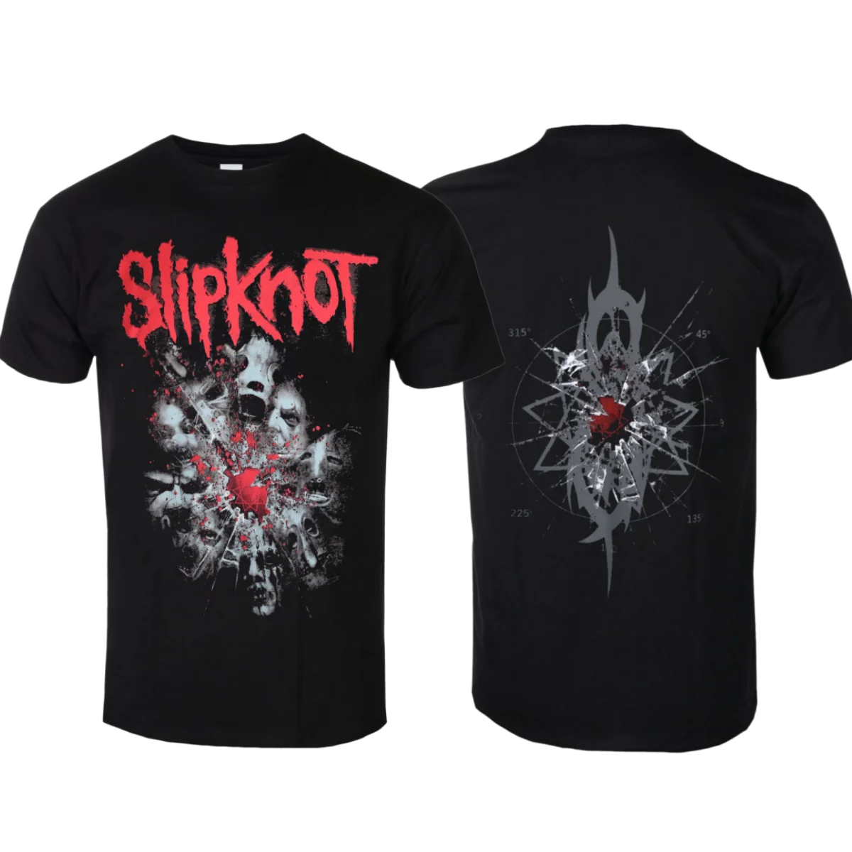 Slipknot Shattered Pattern Printed T-Shirt Unisex 100% Cotton Tee, Nu Metal Band Street Casual Retro Style Top