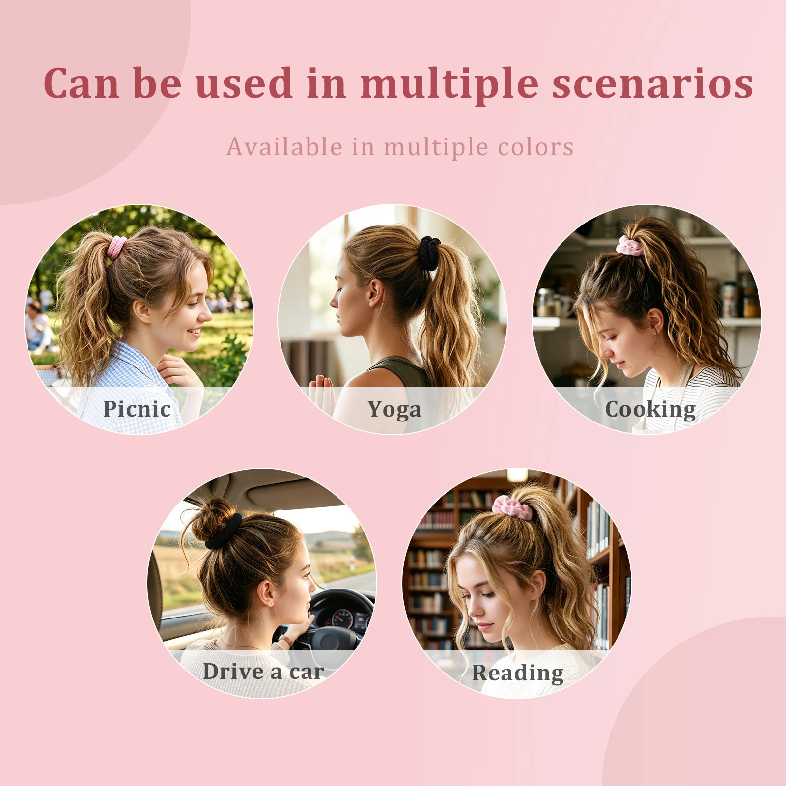 18Pcs High Elastic Hair Bands for Women Girls Black Basic Hair Tie Headband Simple Ponytail Holder Headwear Hair Accessories