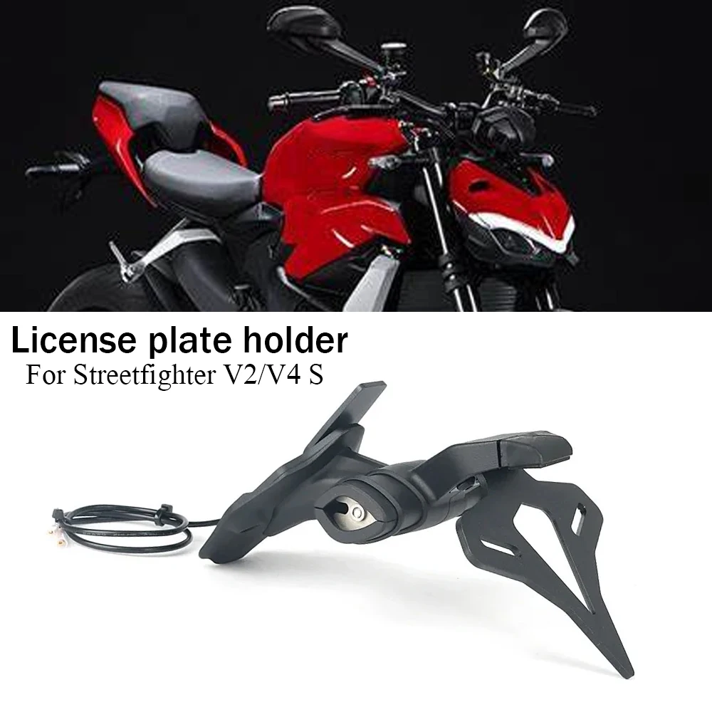 For Ducati Streetfighter V2 2022- & V4 S V4S 2020- Motorcycle Rear Short Tail Stock License Plate Holder Tailstock Frame Bracket