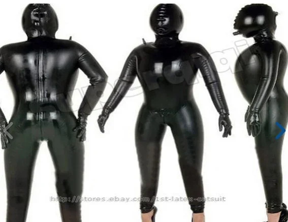 Latex Rubber 100%Gummmi Black Jumpsuit inflatable special occasion hand customized 0.4mm XS-XXL