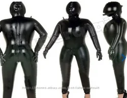 Latex Rubber  100%Gummmi Black Jumpsuit inflatable special occasion hand customized 0.4mm XS-XXL