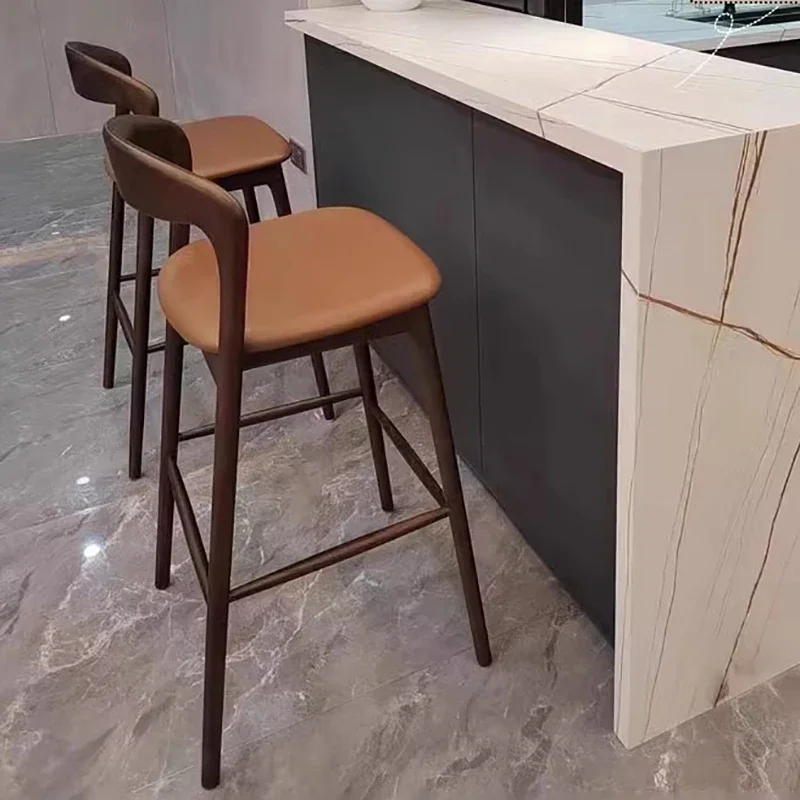 Taburetes de Bar de salón de madera, Mostrador de diseñador, Taburetes de Bar ergonómicos de lujo para exteriores, dormitorios nórdicos, cocina, muebles altos