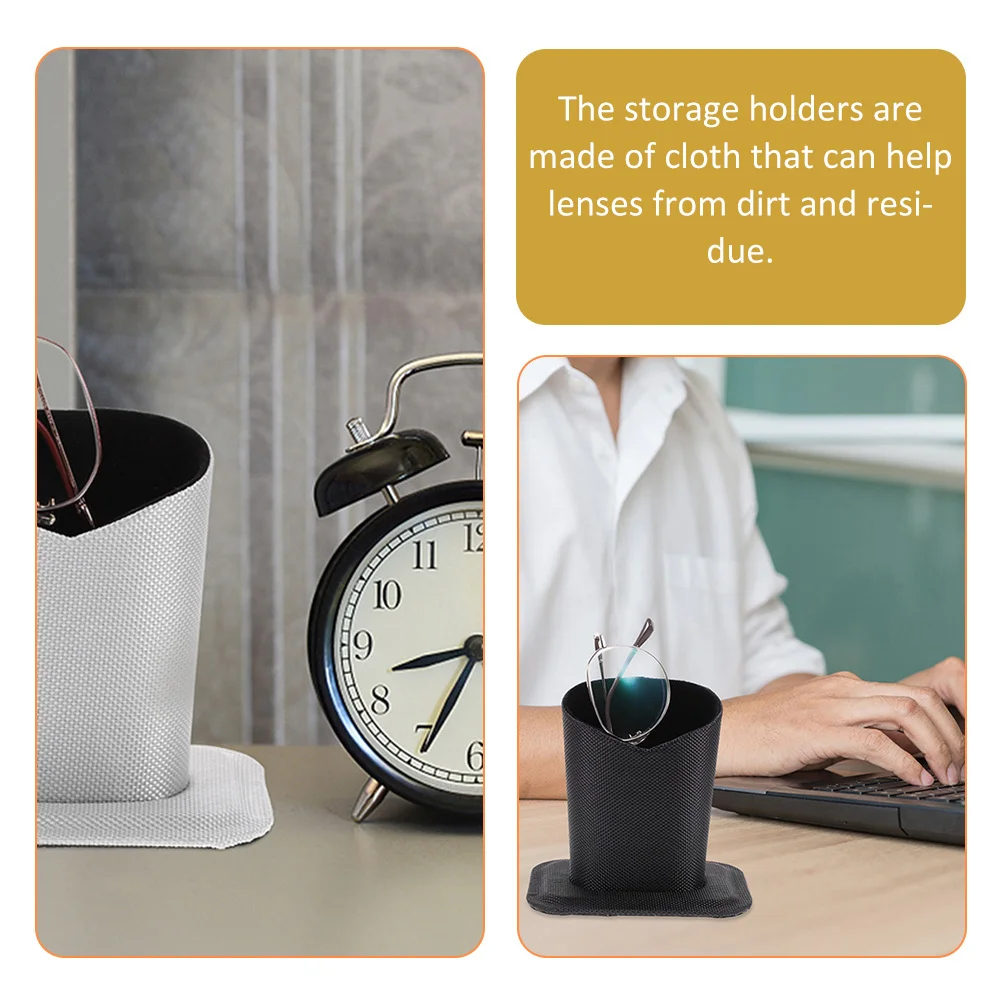 

2Pcs Glasses Holder Cloth Upright Desktop Stand Non-Slip Base for Home Office Nightstand Storage Eye Glass Holder