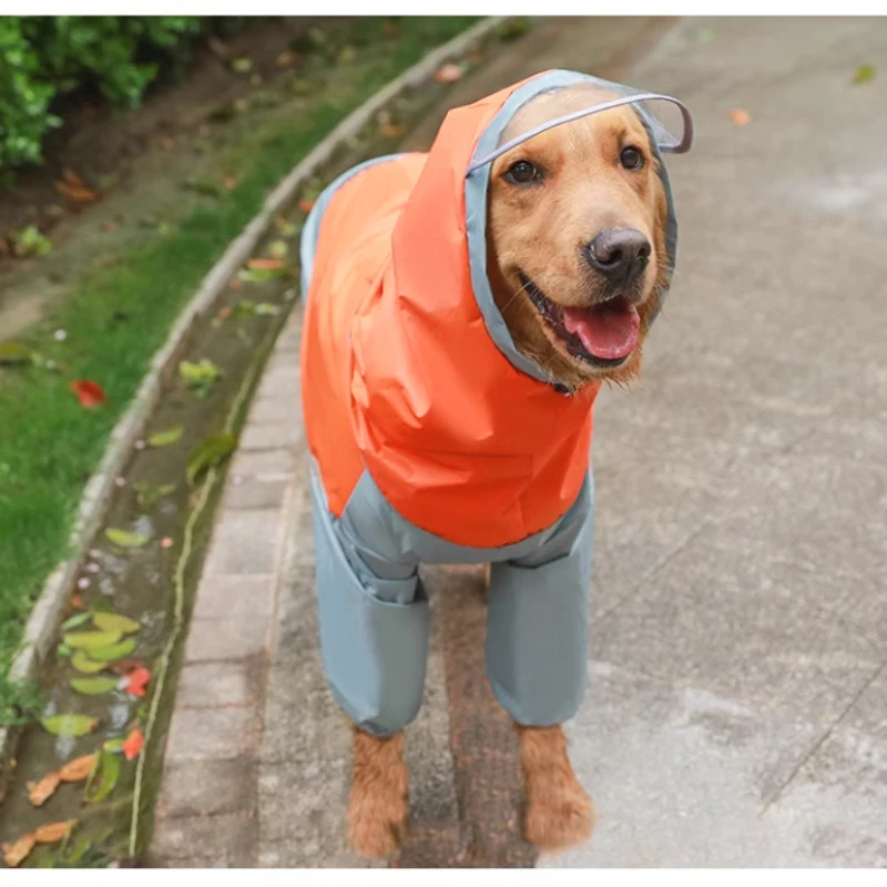 Dog Raincoat 1PC Cat Windproof Waterproof All Inclusive Hooded Rain Poncho Outdoor Poncho Large Medium Dog Pet Supplies