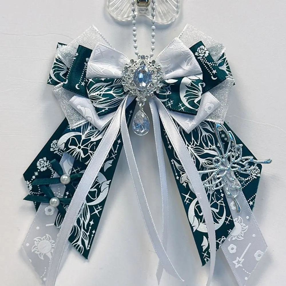 Double Layer Ribbon Itabag Decoration Handmade Jewelry Knot Bowknot Anime Periphery Long Streamers with Pin Bag Pendant