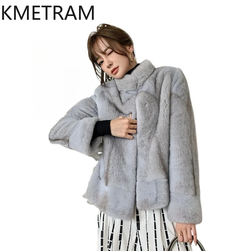 

KMETRAM Natural Mink Fur Jacket Women Stand Collar Short Fur Coats Luxury Winter Real Fur Coat Woman Clothing 2026 шуба женская