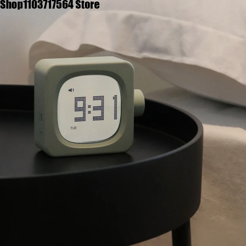 New block small alarm clock creative student clock bedroom bedside office electronic clock wake up lamp charging