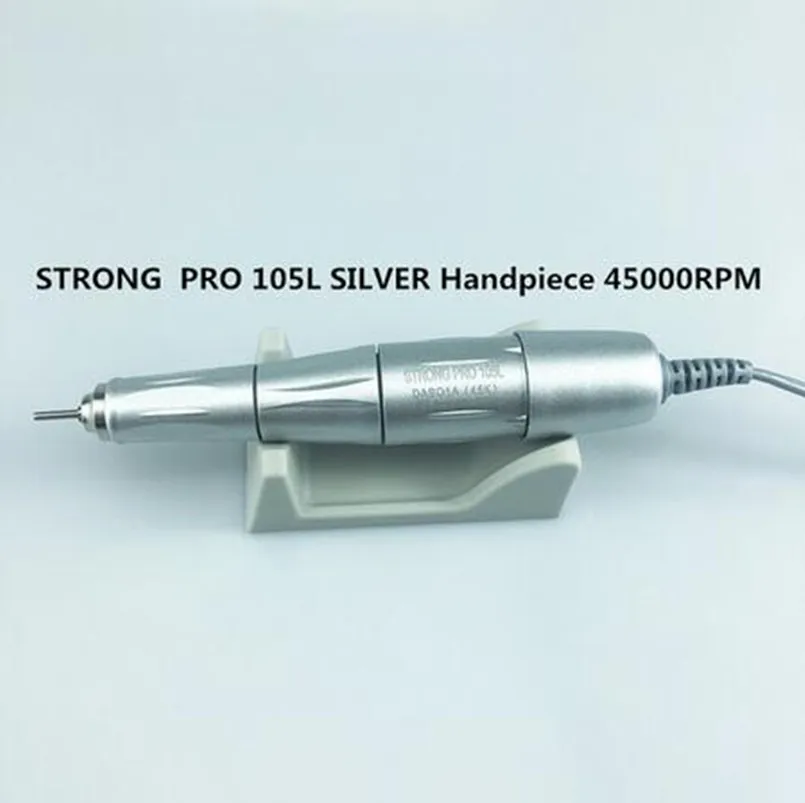 STRONG 210 PRO 105L argento manipolo 65W 45000rpm trapani per unghie Manicure macchina Pedicure punte per lime elettriche