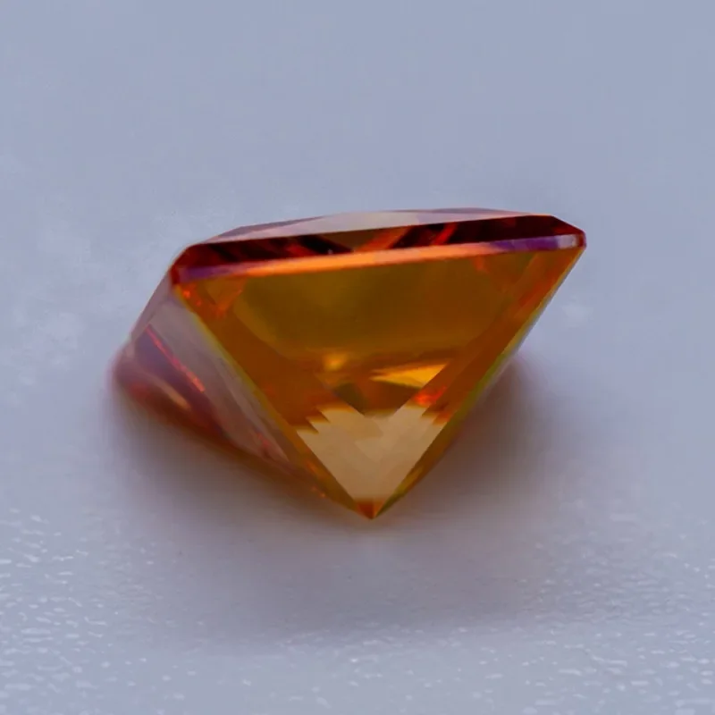 Moissanite Stone Orange Color  Princess Cut VVS1 with GRA Certificate for Gemstone Charms Beads Top Jewelry Making Materials
