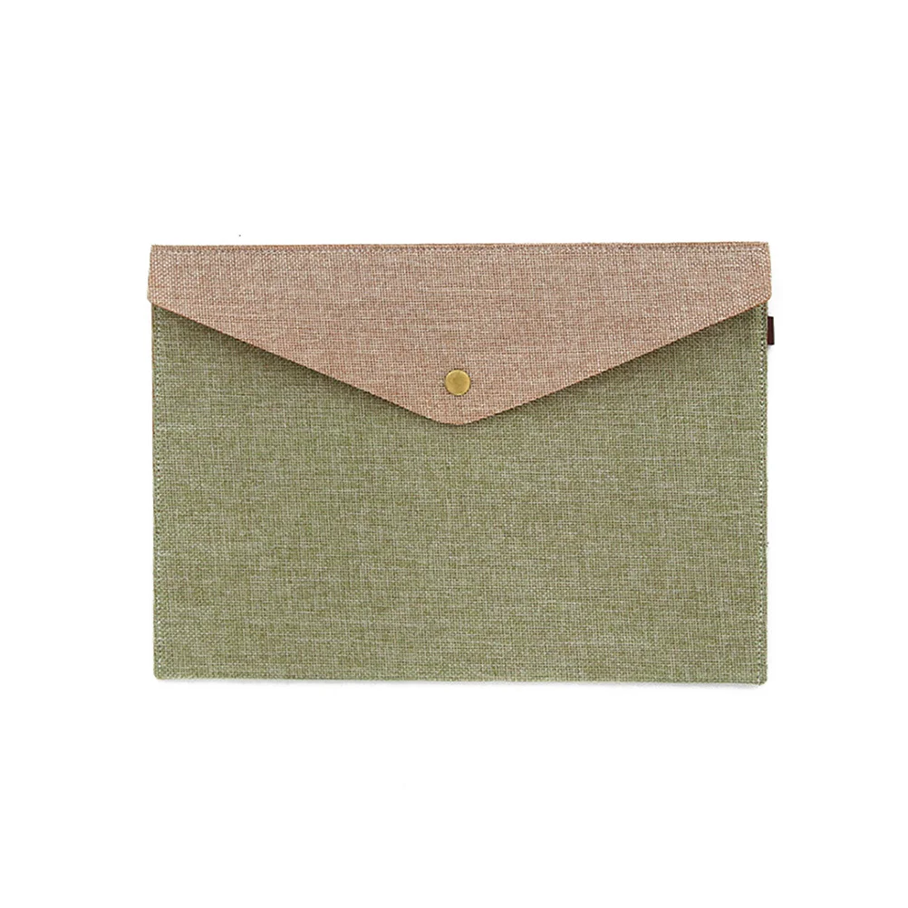 Felt Document Folder 23.5x16cm Army Green File Organizer Snap Button Closure Eco-Friendly Anti-Deformation Material