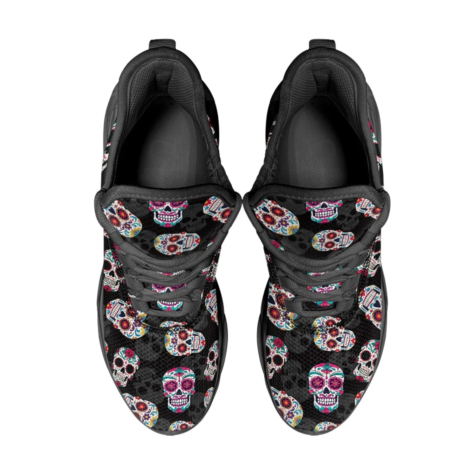 PENSTROLL Breathable Men's Running Shoes Comfortable Mens Running Shoes for Walking Adults Skull Print