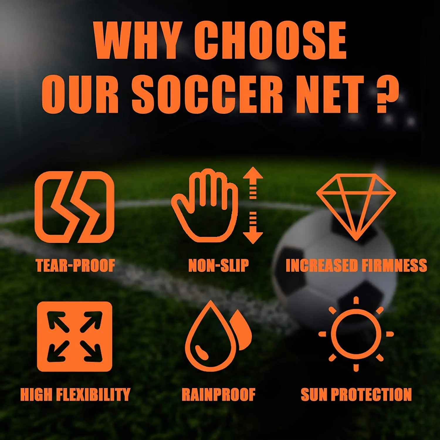 Hot Full Size Football Net for Soccer Goal Post Junior Sports Training1.2M 1.2M 1.8M  2M Football Net Soccer Net