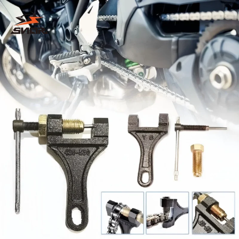 SNOR Universal Motorcycle Chain Breaker Separator 420 to 530 Link Removal Riveting Tool Durable Motorbike Disassembly Hand Tool