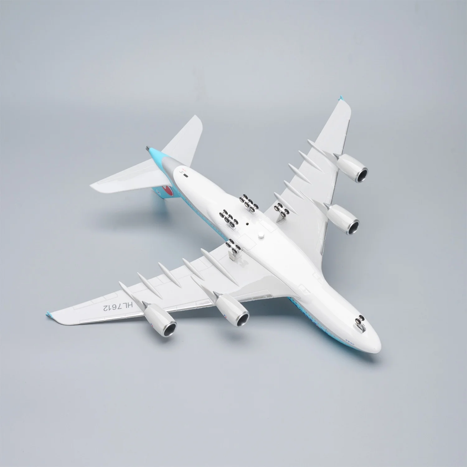 A380 Korean Air 47cm Airplane Model Resin Diecast 1/160 Scale Model Aircraft Openable Cabin Door For Collection Desktop Ornament