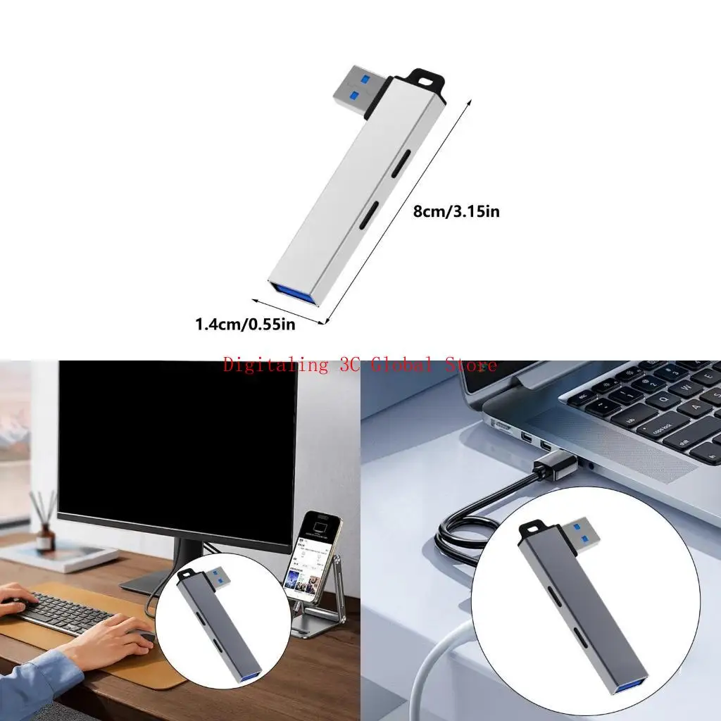 

Portable USB3.0 Hub USB3.0 to Type C and Double USB Port Hub USB3.0 To USB Adapter with Strong Compatibility For Laptops