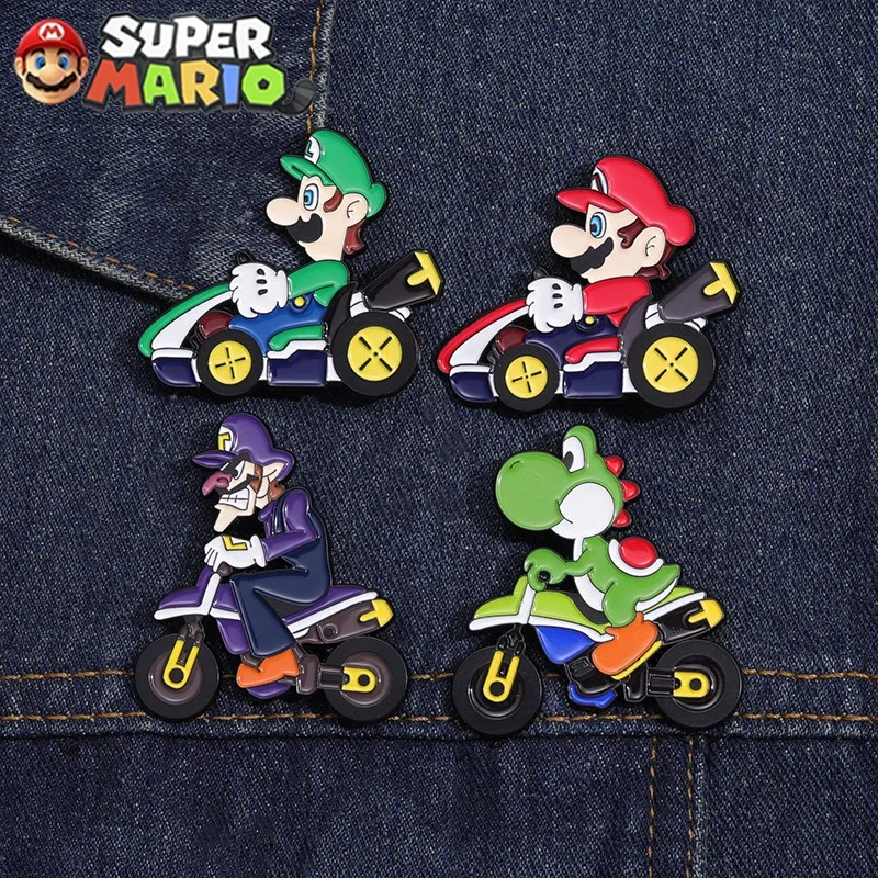 Cartoon Super Mario Bros Brooches Anime Lapel Pins Tinplate Badge for Children Bag Clothing Decoration Kids Brooch Jewelry Gifts