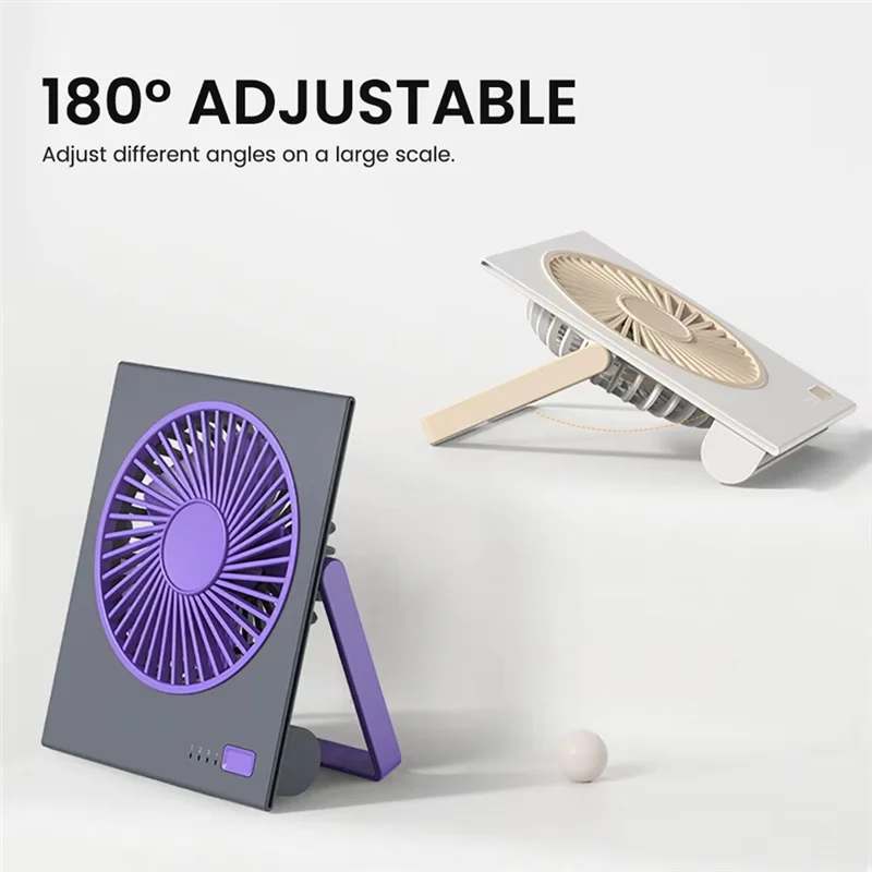 INLIG-Desk Fan محمول USB مروحة قابلة للشحن مروحة صغيرة محمولة للتخييم 4 سرعات طاولة هادئة مروحة شخصية مثبتة على الحائط