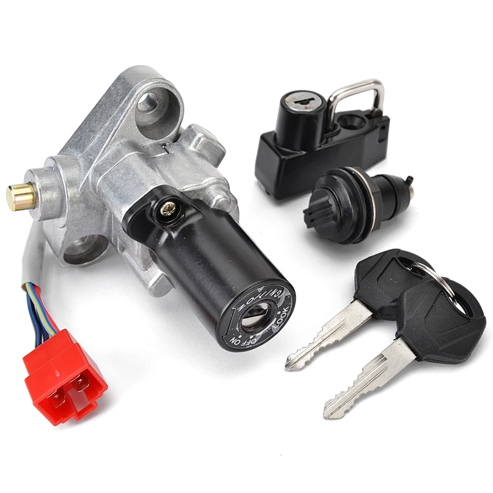 Fuel Gas Cap Ignition Switch Seat Lock with Key For Yamaha XVS125 XVS250  XVS400 C XVS650 A AT XVS1100 A