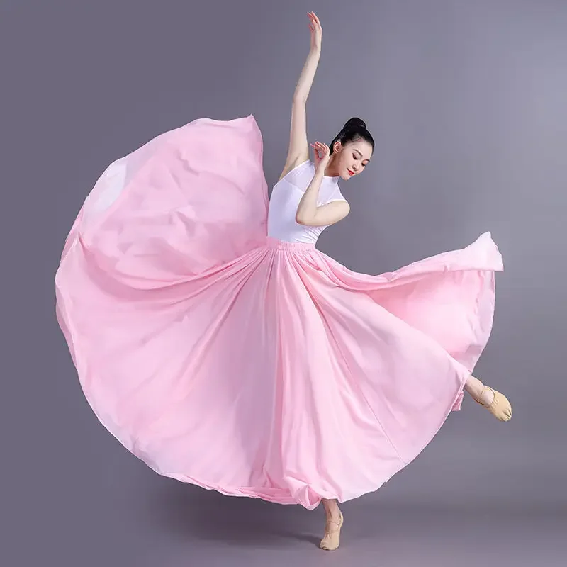 

2024 New Autumn and Winter Elegant Long Skirt Modern Classical Dance Hanging Performance Dress Women's Square C84