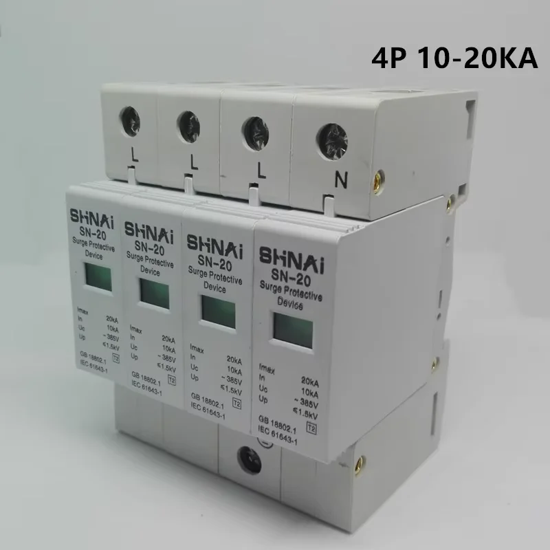 

SPD 10KA-20KA 3P+N 4P surge arrester protection device electric surge protector 385V AC
