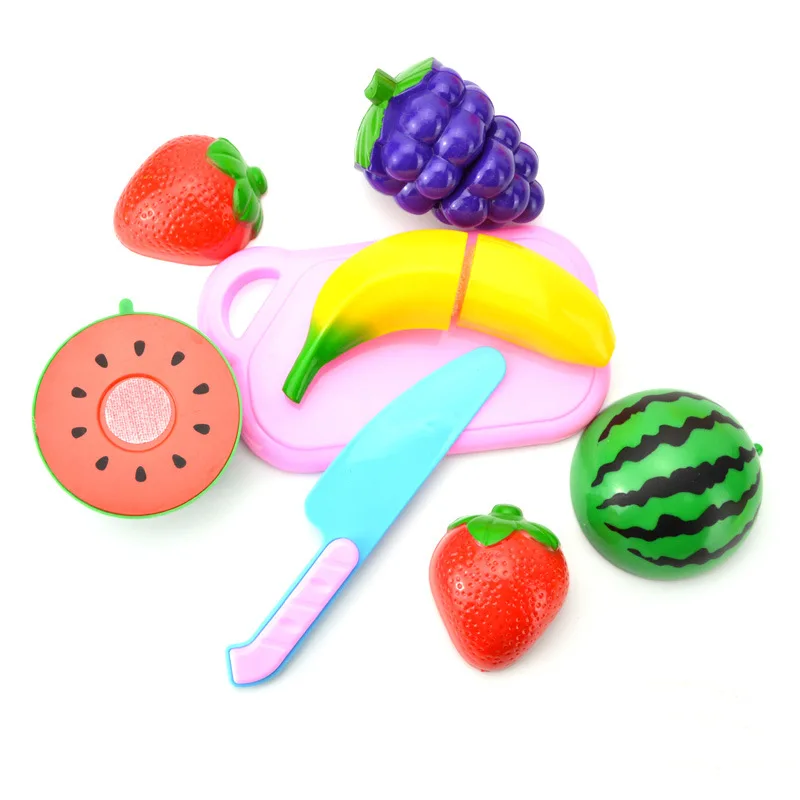 6-piece Fruit Cutting Set Children's Play House Girl Cooking in The Kitchen Simulated Vegetables Toy Set Learning Education Toys