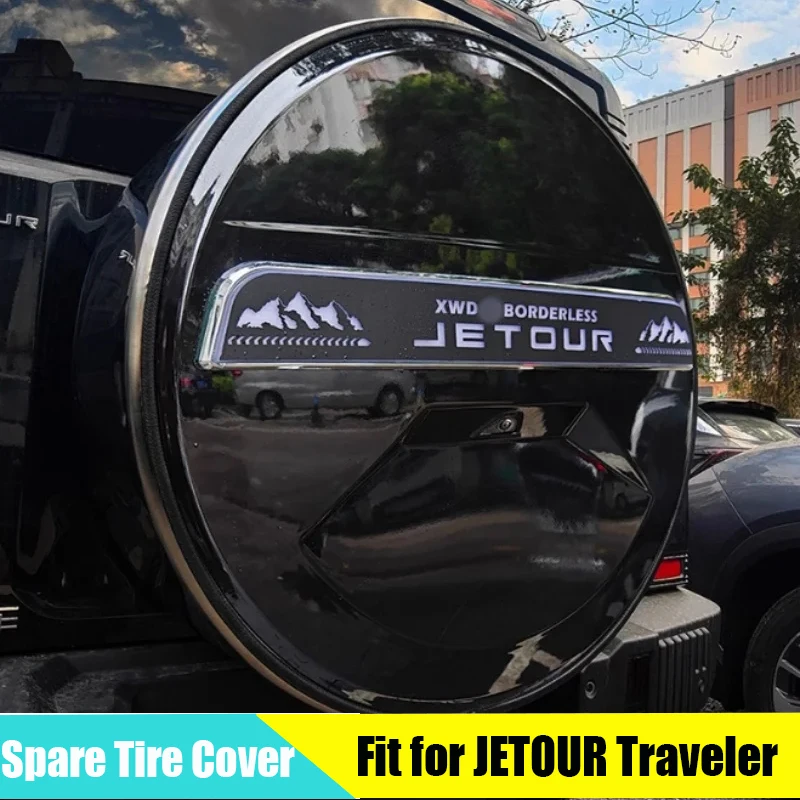 Car Spare Tire Cover Suitable for CHERY JETOUR Traveler T2 2023 2024 8AT Full-size Spare Tire Shell with Light Exterior Parts