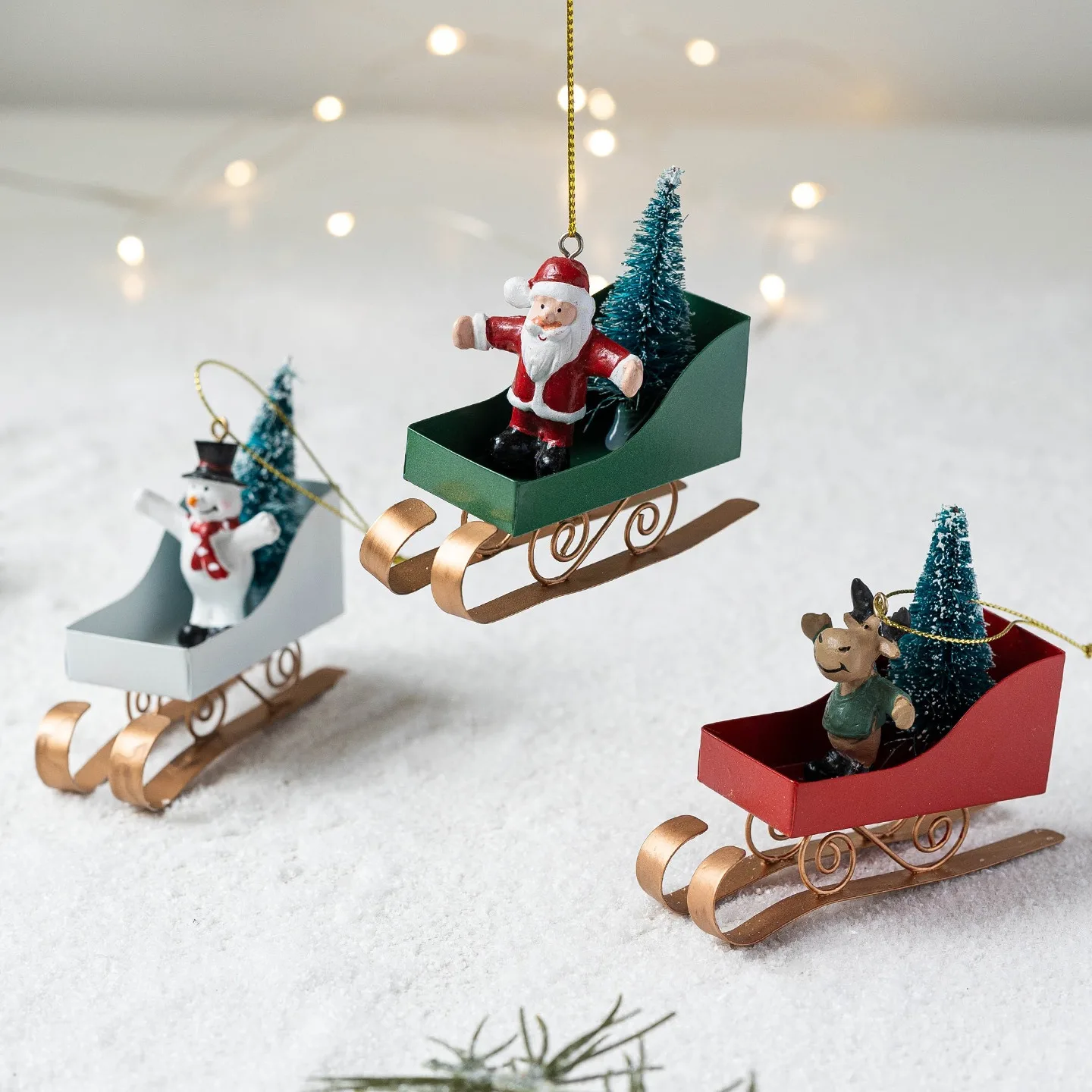 

Christmas Decorations Iron Plane Santa Claus Snowman Elk Pendant Christmas Tree Decoration