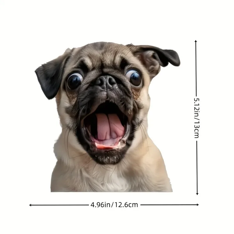 1PC Funny 3D Pug Dog Motorcycle Stickers Waterproof for Side Panel Fuel Tank Fairing Car Trunk Bumper Windows Door Vinyl Decals