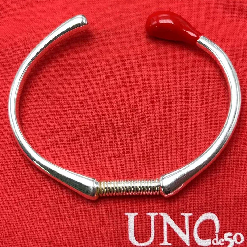 UNOde50-Bracelet exquis de haute qualité pour femme, bijoux romantiques, sac cadeau, Europe et Amérique, meilleur savoir, nouveau, 2023