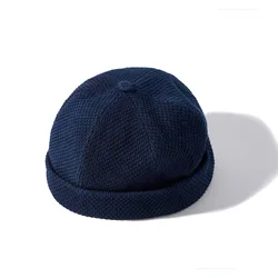 Roślina Indigo Vintage mężczyźni kobiety czapki Casual główna ulica Unisex czapki naturalne niebieskie barwienie solidna czapka marynarska czapki Skullcap