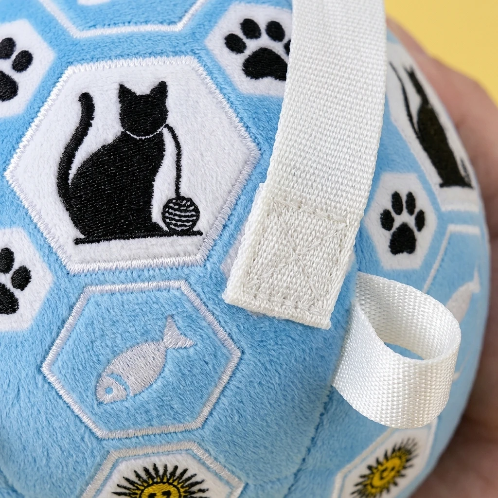 Indestructible Dog Soccer Ball with Grip Ring—Durable Interactive Pet Toy, Chew-Resistant Toy for Cats and Dogs view 3