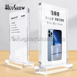 Desktop Thicken Acrylic Price Tag Holder A4 A5 Clear Menu Stand Advertise Label Holder Poster Sign Paper Brochure Display Stand