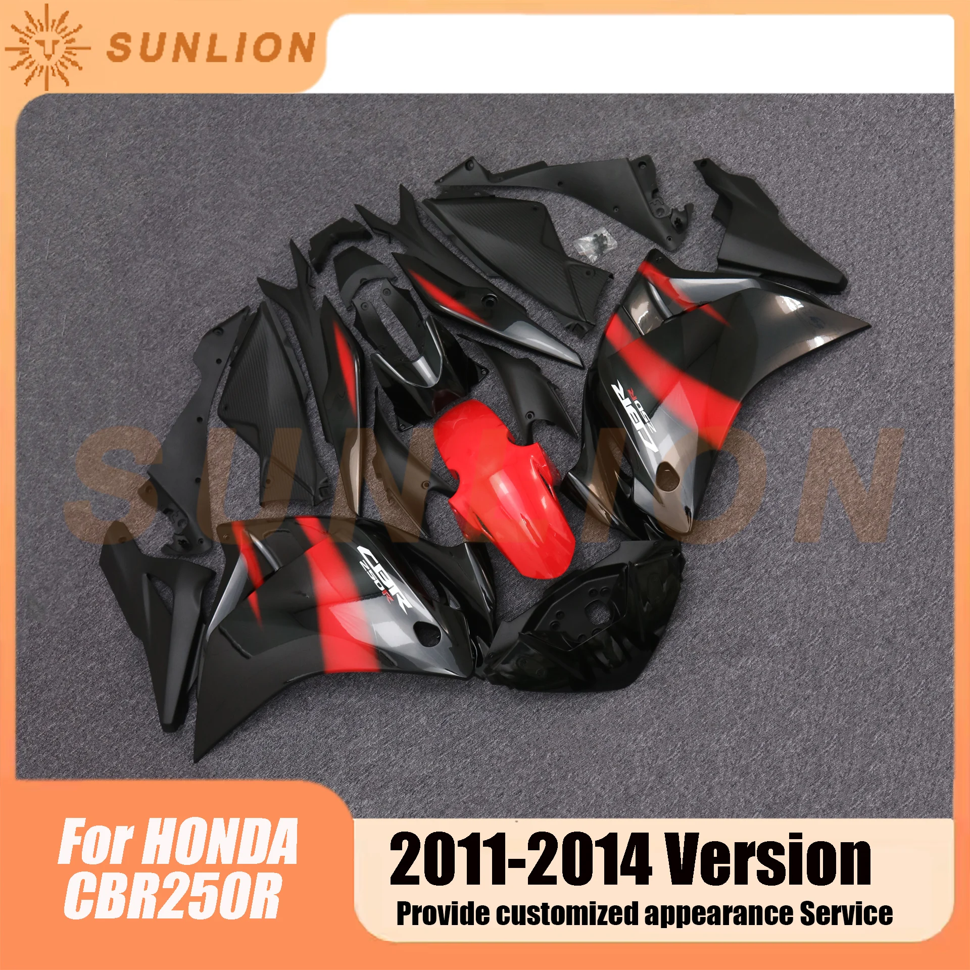 For HONDA CBR250R CBR 250R CBR250 R 20112012 2013 2014 Full Fairing Motorcycle ABS Injection molding Full Body Fit Fairing