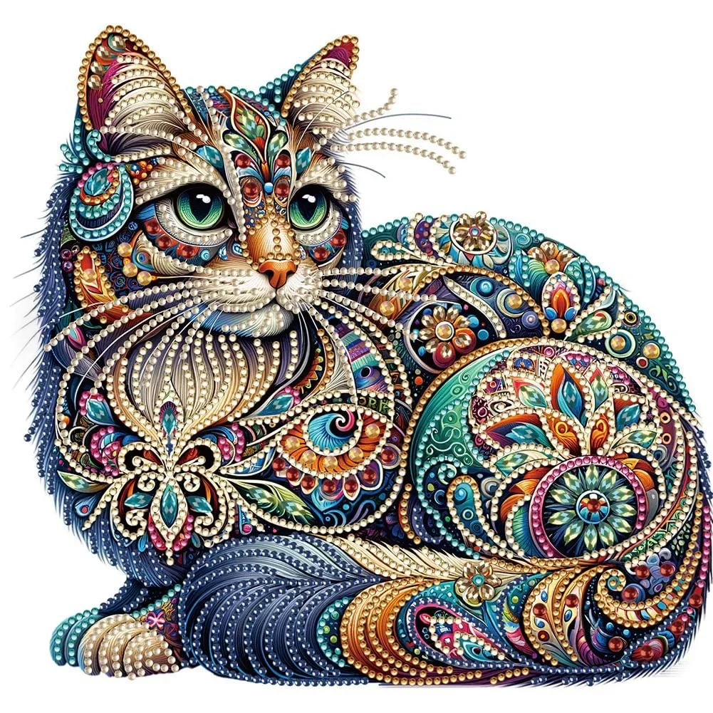 DIY Diamond Painting Special Shaped Drill 5D Cat Animal Crystal Dot Art Craft Decor Handicraft Toy Frameless