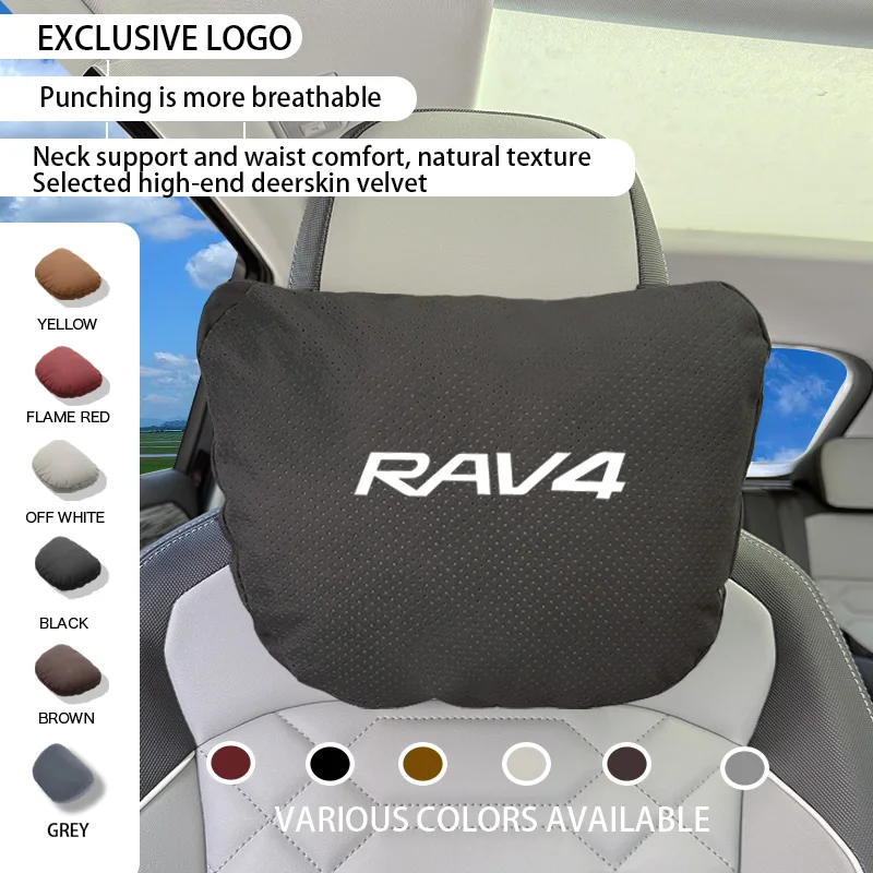 

Car Headrest Lumbar Support Pillow Spine Neck Pillow Seat For RAV4 Corolla C-HR Camry YARiS C-HR 2019 2022 2024 Accessories Logo