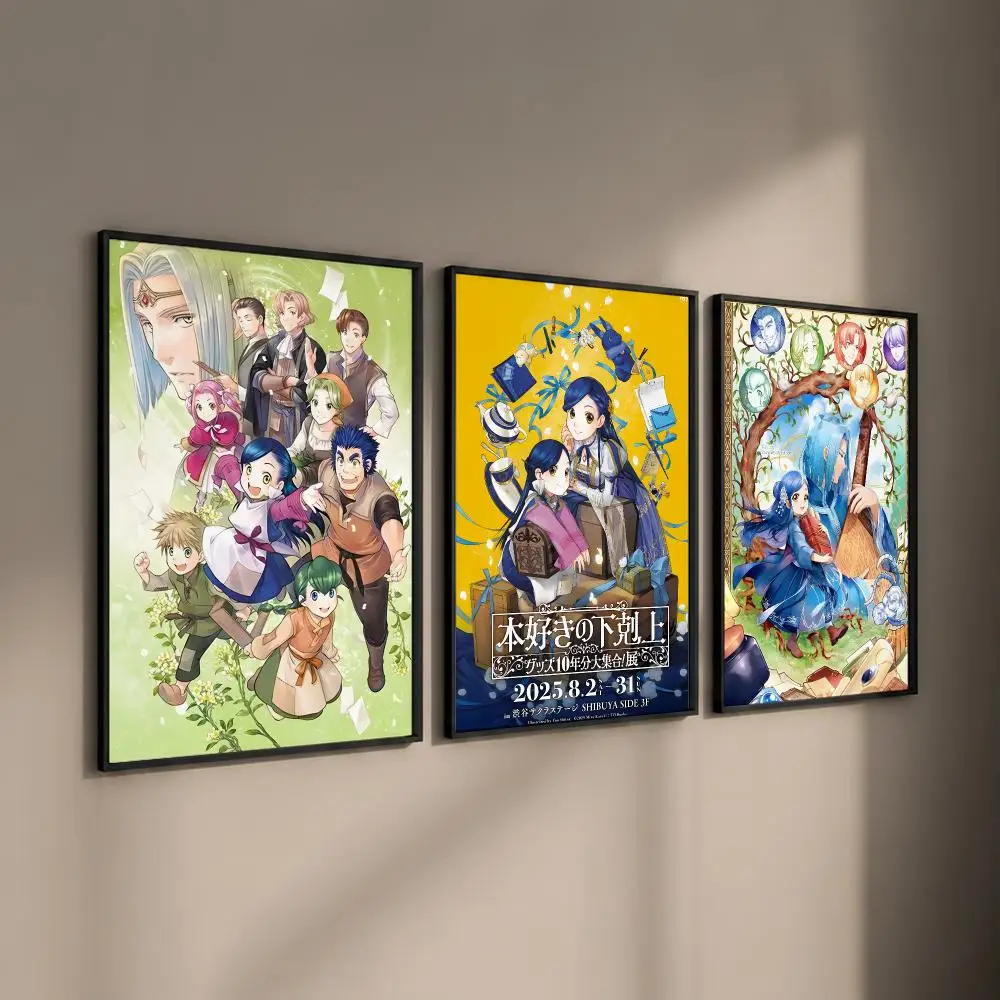 Anime Ascendance of a Bookworm Poster Self-adhesive Art Waterproof Paper Sticker Coffee House Bar Room Wall Decor